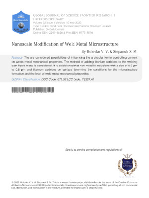 Nanoscale Modification of Weld Metal Microstructure