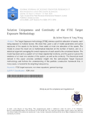 Solution Uniqueness and Continuity of the FTSE Target Exposure  Methodology