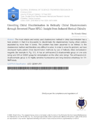 Unveiling Chiral Discrimination in Helically Chiral Diastereomers through Reversed Phase HPLC: Insight from Induced Helically Chirality