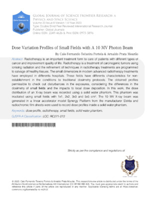 Dose Variation Profiles of Small Fields with a 10 MV Photon Beam