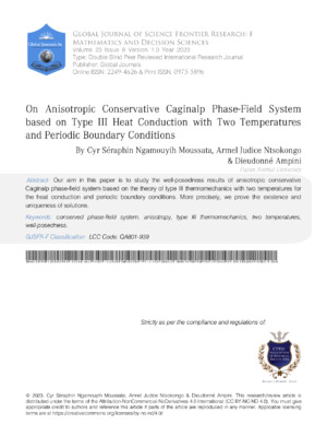 On Anisotropic Conservative Caginalp Phase-Field System Based on Type III Heat Conduction with Two Temperatures and  Periodic Boundary Conditions