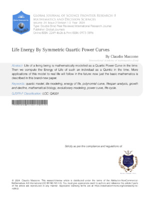 Life Energy By Symmetric Quartic Power Curves