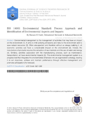 ISO 14001 Environmental Standard: Process Approach and Identification of Environmental Aspects and Impacts