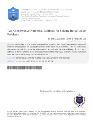 Two Conservative Numerical Methods for Solving Initial Value Problems