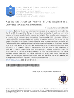 NET-Seq and MNase-seq Analysis of Gene Response of S.Cerevisiae in Galactose Environment