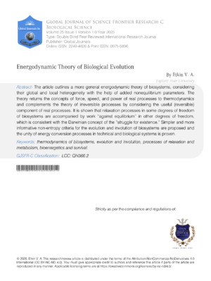 Energodynamic Theory of Biological Evolution