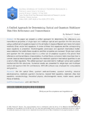A Unified Approach for Determining Optical and Quantum Multilayer Thin Film Reflectance and Transmittance