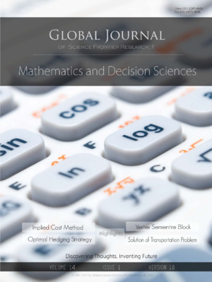 GJSFR-F Mathematics: Volume 14 Issue F1