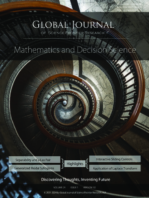 GJSFR-F Mathematics: Volume 24 Issue F1