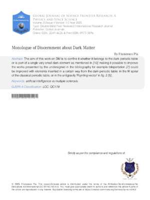  Monologue of Discernment About Dark Matter